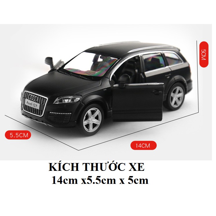 Mô hình xe ô tô Audi Q7 RMZ 1:36 xe đồ chơi trẻ em bằng sắt chạy cót mở 2 cửa