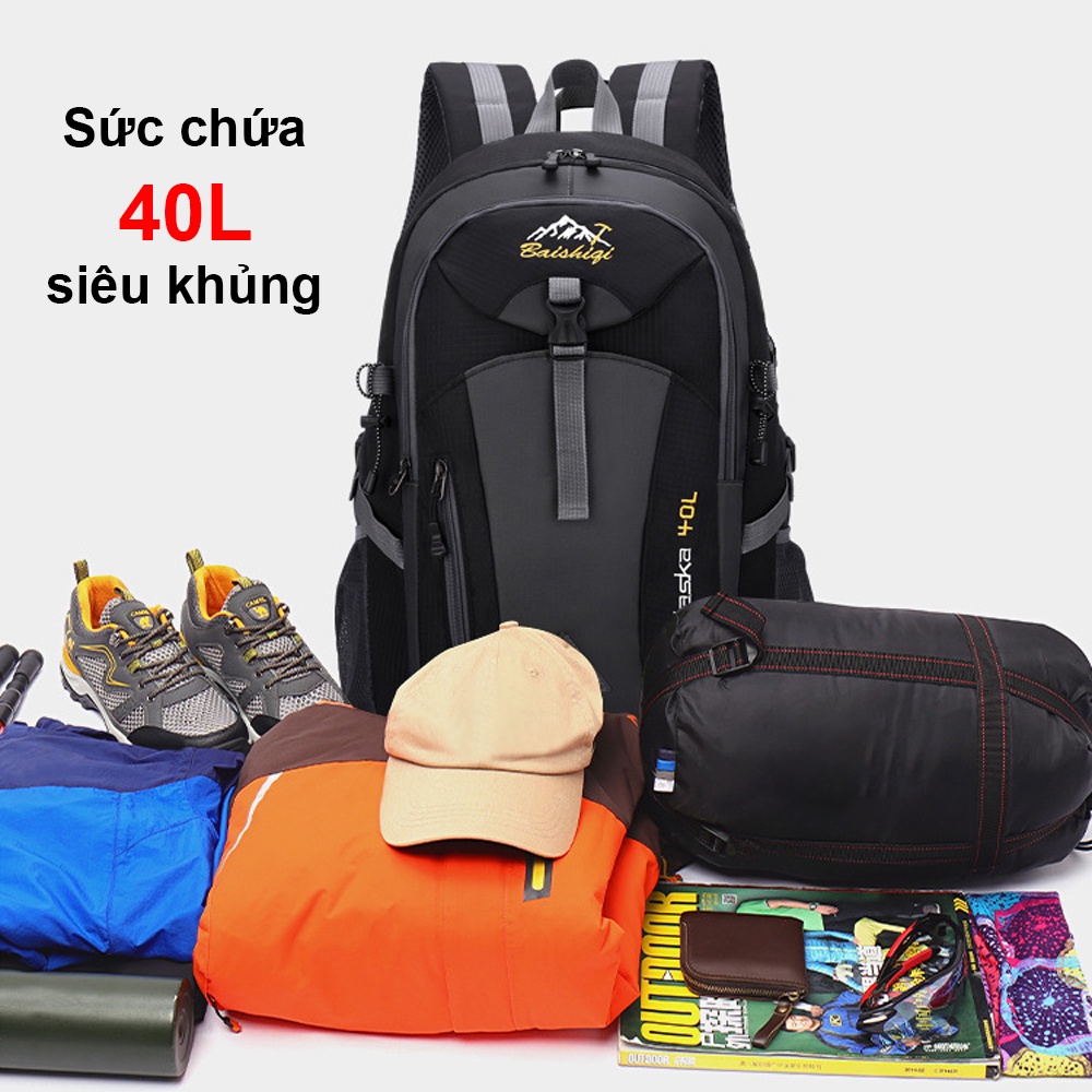 Balo đi phượt size lớn 40L, đi leo núi Alaska, balo du lịch vải dù chống nước, siêu nhẹ