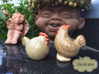 Gà trống men nâu