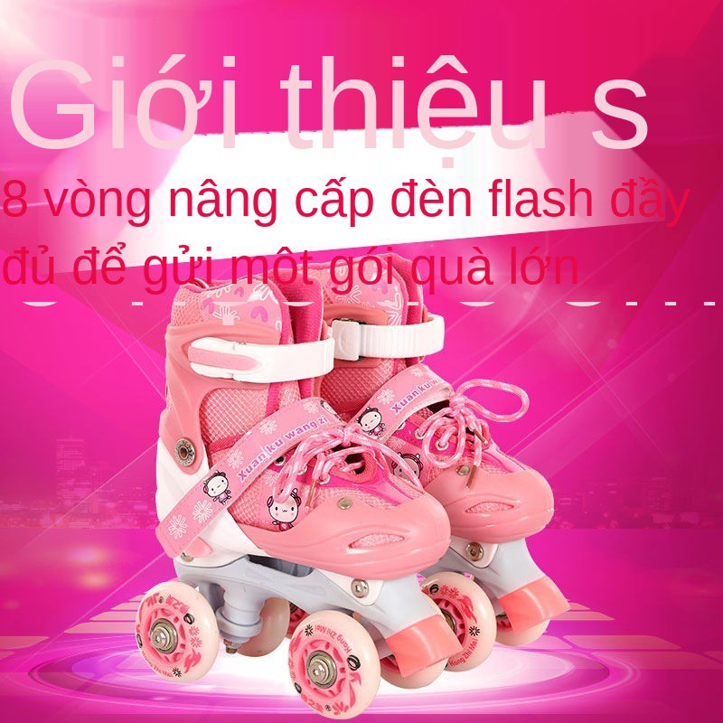 > trọn bộ giày trượt cho trẻ em, patin nam và nữ, bánh xe nội tuyến đôi, có thể điều chỉnh 3-4-5-6-8-10 tuổi người