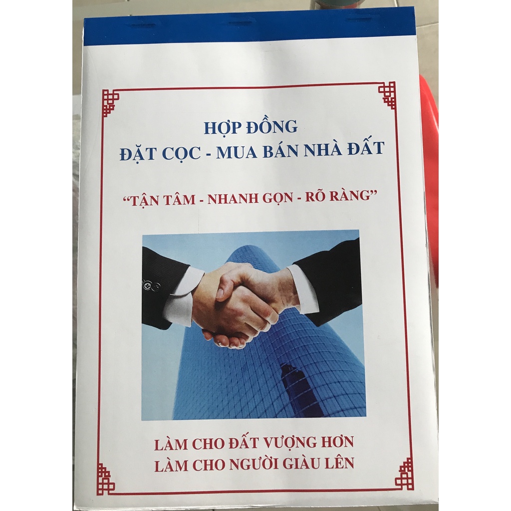 Sổ đặt cọc nhà đất 2-3 liên 100 -150 tờ, mua 3 quyển tặng mực lăn tay