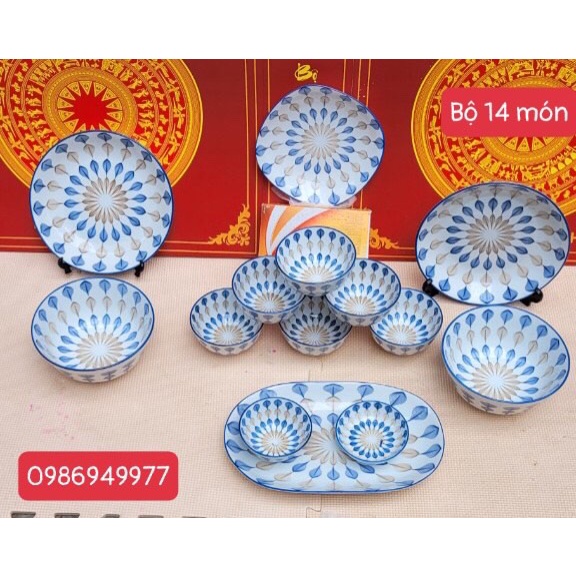 Bát đĩa hoạ tiết giọt sương  Bộ bát tràng cao cấp mẫu mới siêu đẹp ,dày dặn ,men sáng bóng
