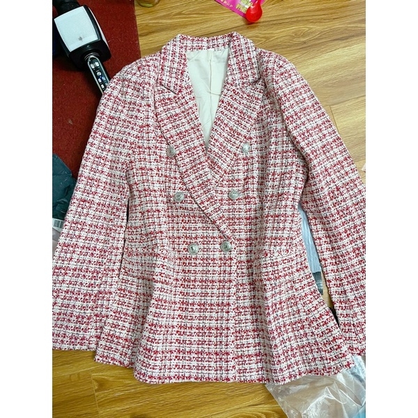 [ORD-Xuất us]: Áo khoác blazer tweed dạ cổ vest nữ xuất xịn | BigBuy360 - bigbuy360.vn