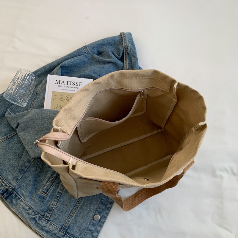 Túi Tote Vải Bố Sức Chứa Lớn Phong Cách Pháp Sang Trọng Dành Cho Học Sinh Sinh Viên