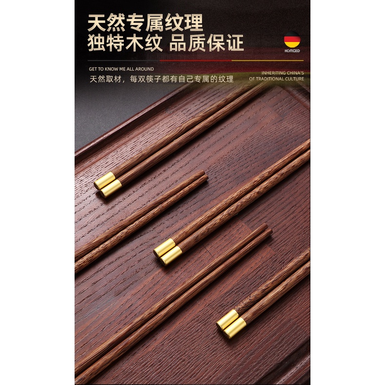 Bộ Đũa Gỗ Chống Trượt Phong Cách Trung Hoa