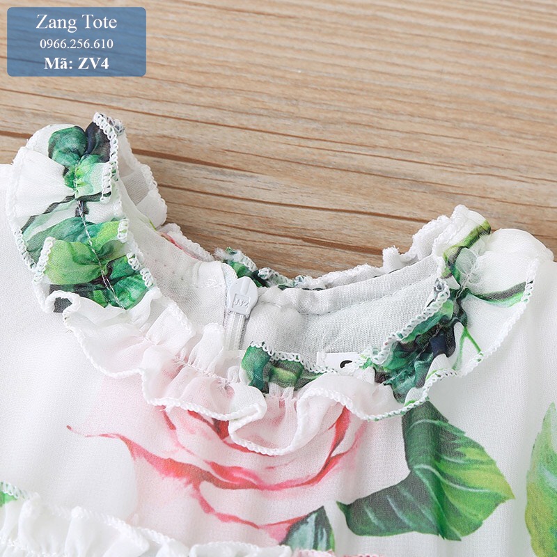 ZV4 - Váy hoa công chúa cho bé gái chất voan cao cấp cực xinh đáng yêu - Zang Tote