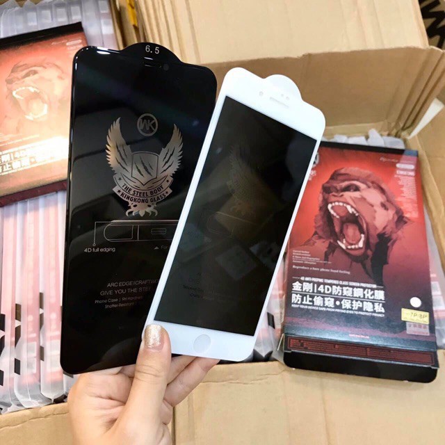 [CHÍNH HÃNG] Kính Cường Lực iPhone Chống Nhìn Trộm King Kong (Không Hộp) 7plus/8/8plus/x/xr/xs/11/12Pro/Promax