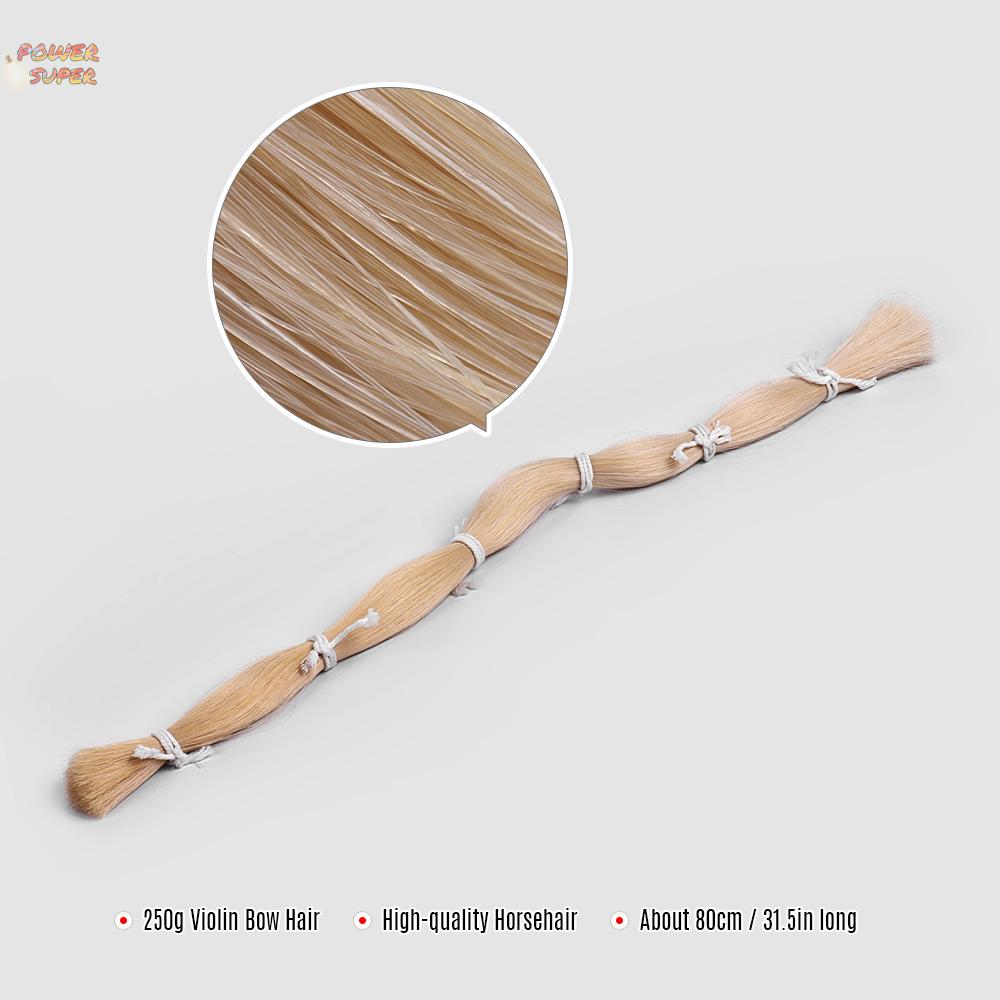 250g High-quality Horsehair Violin Bow Hair Natural White Color About 80cm Long