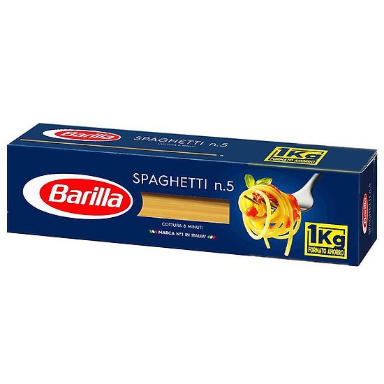Combo 10 hộp Mỳ Barilla pasta sợi hình ống các cỡ số 5 Spaghetti hộp 1 kg