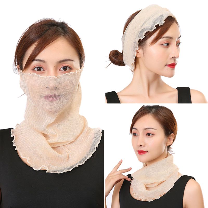 Wmmb Khăn Quàng Cổ Kiêm Khăn Quàng Cổ Vải Lưới Lấp Lánh Đa Năng Chống Nắng Bảo Vệ Mặt Trời Cho Nữ Agaric Ru