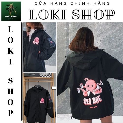 Áo khoác dù Chống Nắng cho nam nữ và cặp đôi LOKI SHOP In Hình Sea Bea, Jacket ulzzang 2 màu unisex