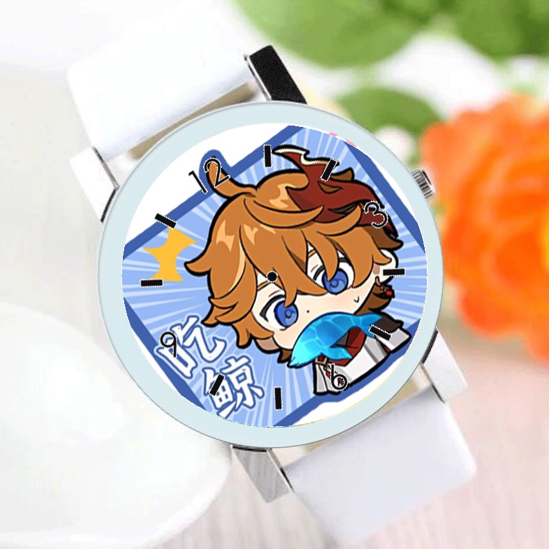 Đồng hồ đeo tay nam nữ in hình GENSHIN IMPACT ver CHỮ NHẬT anime chibi xinh xắn