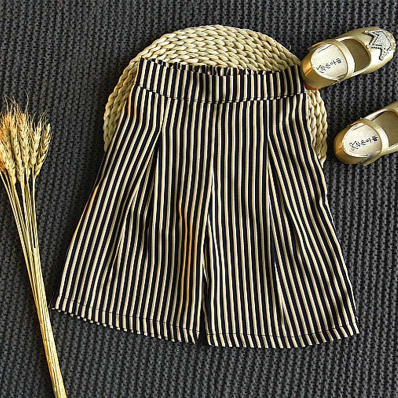 Set áo thun tay ngắn &amp; quần short họa tiết sọc cho bé gái