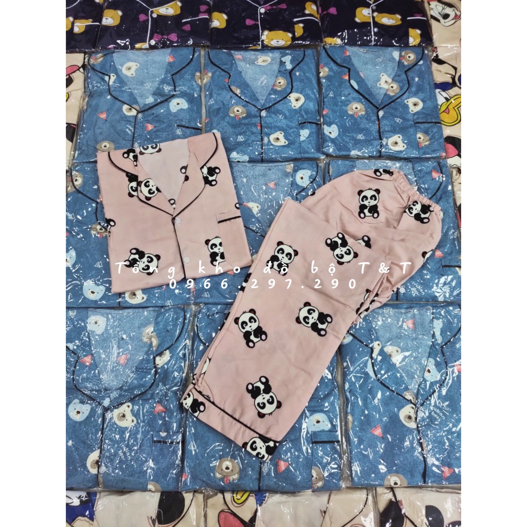 Bộ đồ Pijama Lụa Kate Thái Lan QUẦN DÀI ÁO NGẮN TAY mặc ở nhà mặc đi ngủ cực thoải mái mát mẻ