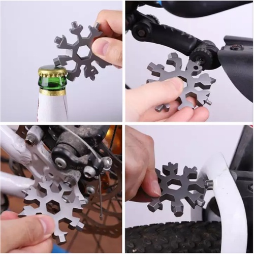 Cờ Lê Đa Năng Nhiều Công Dụng Hình Bông Tuyết Có Móc Khóa