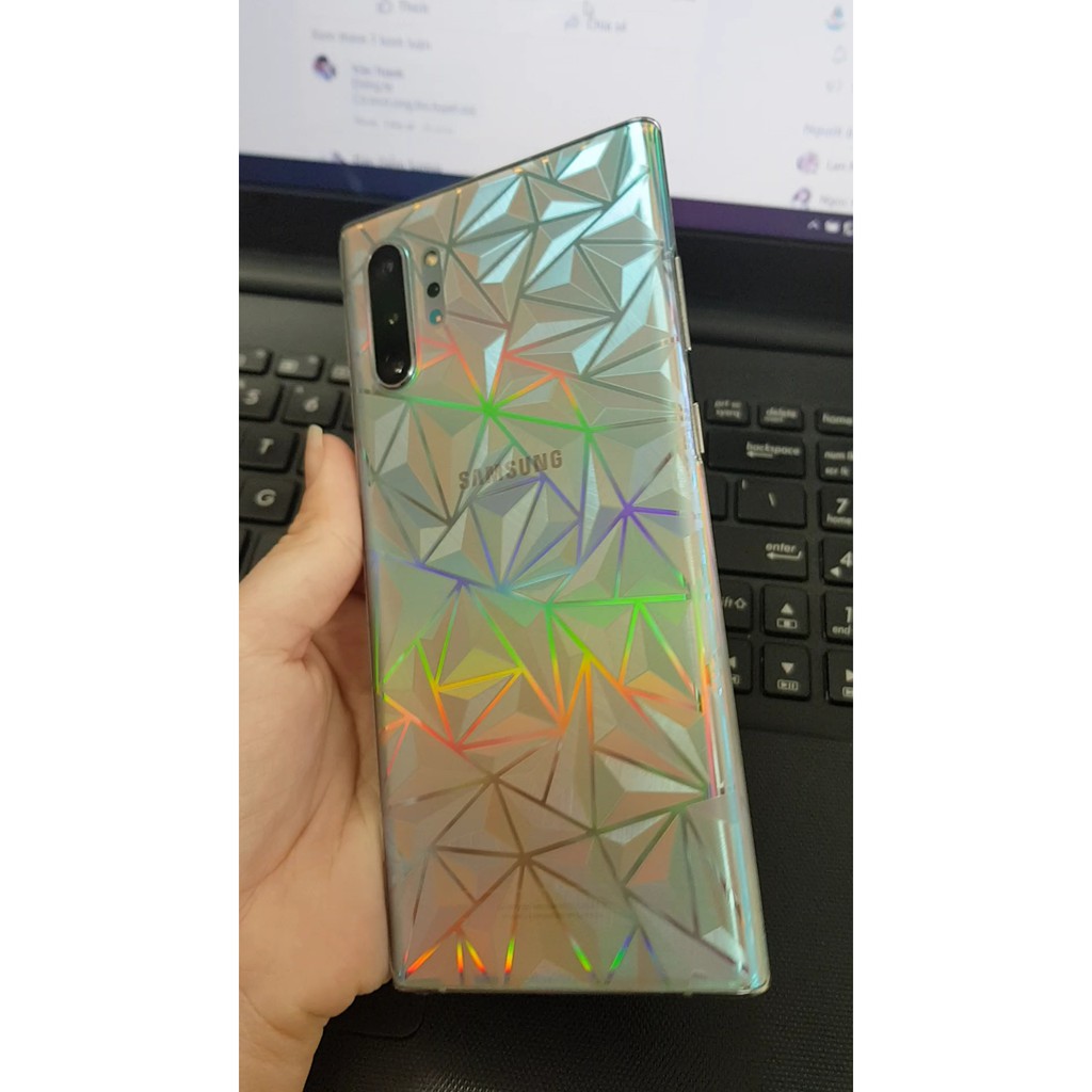 Dán lưng 3D vâng kim cương tuyệt đẹp cho máy Samsung Note 10 Plus