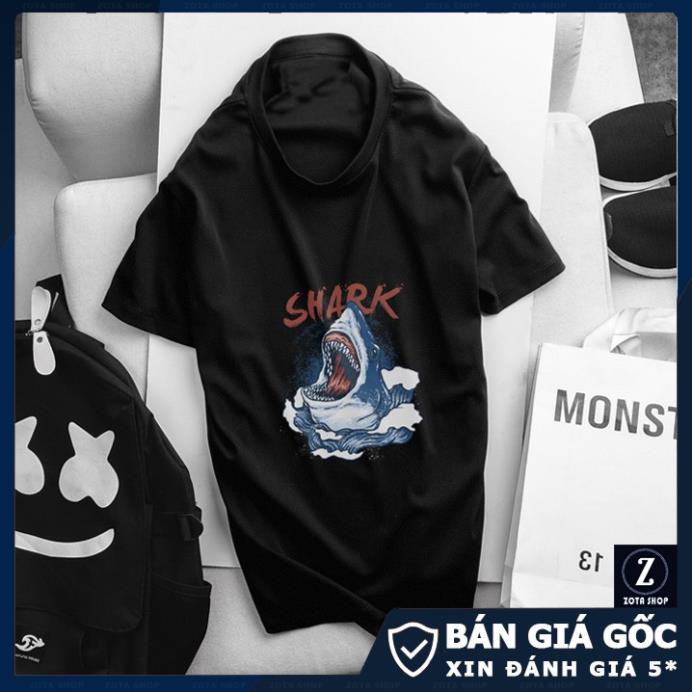 Áo phông nam cổ tròn - Chất tici mềm mịn in 3D shark | BigBuy360 - bigbuy360.vn