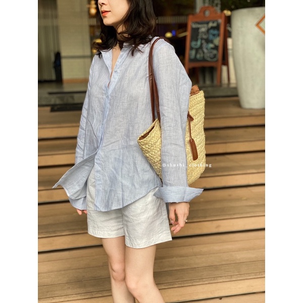 SHU SHI - Sơ Mi Sọc Nhuyễn Linen ( ảnh chính chủ )