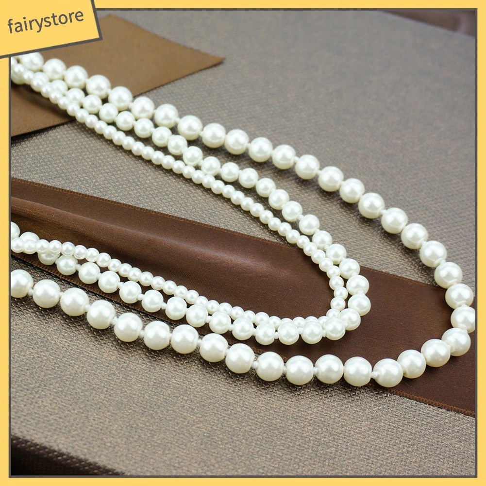 Dây chuyền nhiều lớp đính hạt ngọc trai nhân tạo kiểu dáng thời trang dành cho nữ