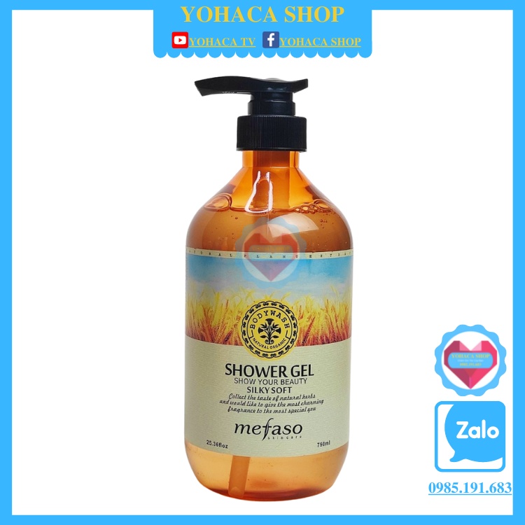 Sữa tắm nữ Mefaso silky soft hương lúa mạch 750ml