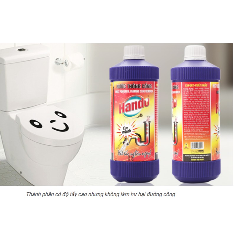 Nước thông cống Hando 1000ml hàng xuất khẩu ( Phân Phối bởi Gia Phú )
