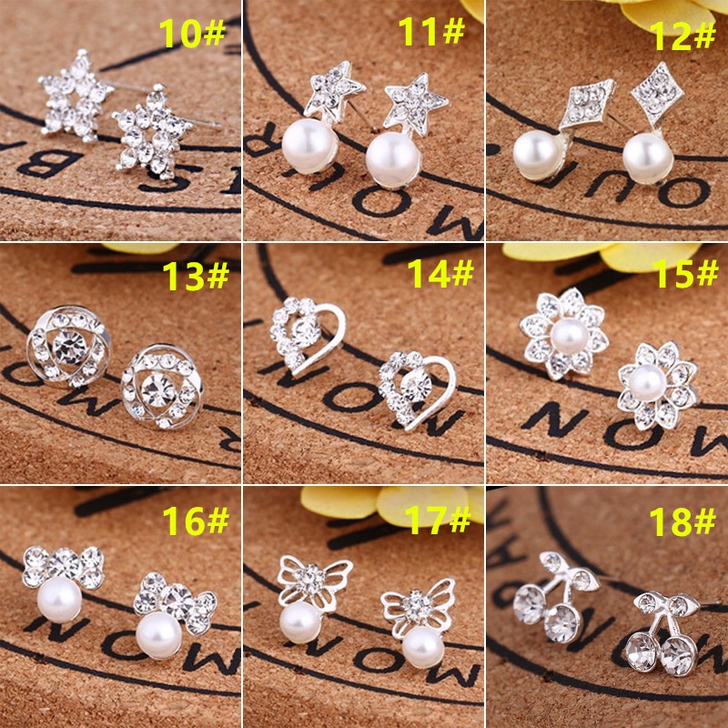 Bông Tai Hình Hoa/ Ngôi Sao/ Hình Học Đính Ngọc Trai Bằng Bạc 925 Thời Trang A218