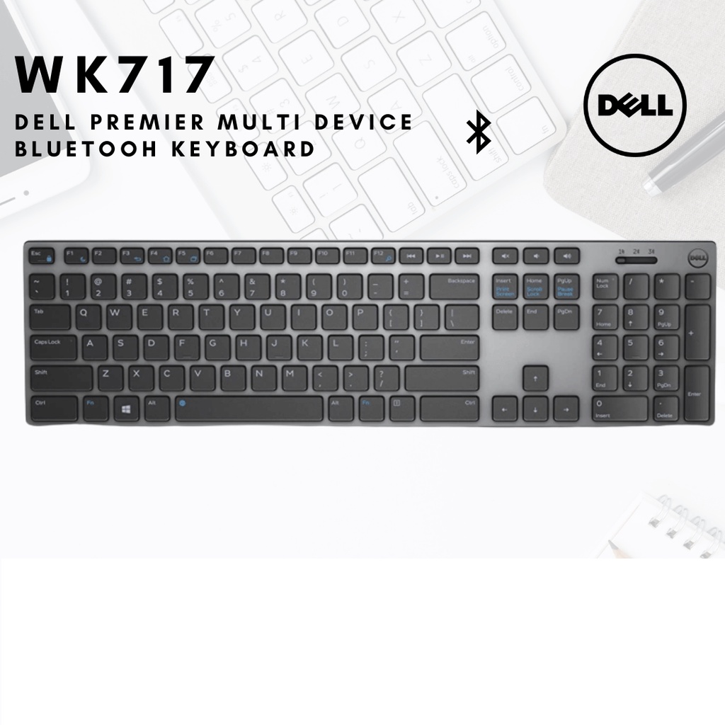 Dell WK717 Premier Keyboard Multi Device. Bàn phím KM717 kết nối 3 máy 2 Bluetooth và 1 USB. BH 1 năm.