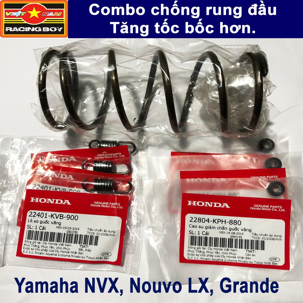 Combo lò xo nồi độ cho NVX, Nouvo LX, Grande, Tăng tốc mượt chống rung đầu xe