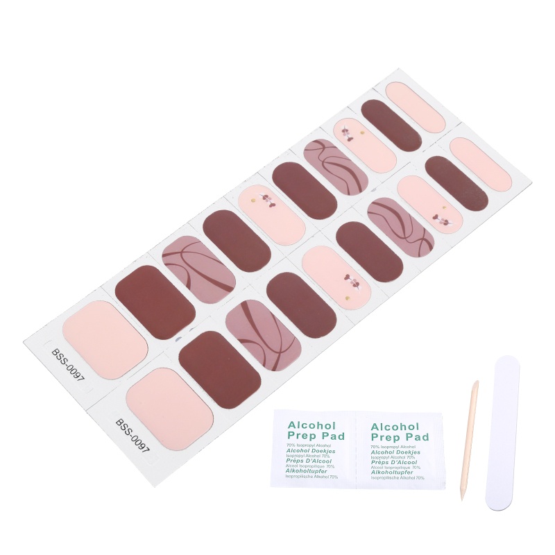 Set 20 Miếng Dán Gel Bán Nguyệt Trang Trí Móng Tay