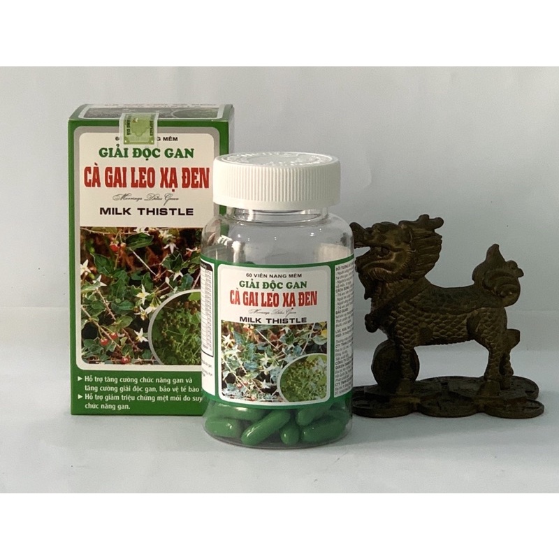 GIẢI ĐỘC GAN CÀ GAI LEO - XẠ ĐEN Milk Thistle 60 Viên - Giúp bổ gan, bảo vệ tế bào gan, giải độc gan.