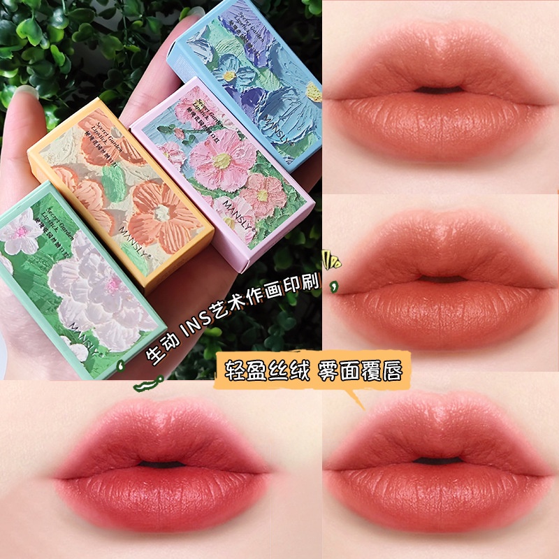 Son Môi 4 Màu Nhung Lì Tùy Chọn Chống Thấm Nước Lâu Trôi