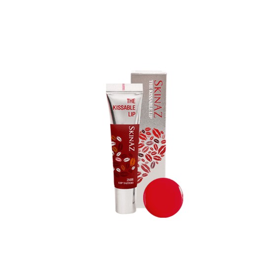 Hàn Quốc Skinaz Bộ 4 | Kissable Magic Lip | Màu sắc cao, quần áo dài, không trọng lượng, bổ sung dinh dưỡng | Màu tự nhiên Peel-Off Lip Tattoo Gloss + Miếng dán | Màu sắc gợi cảm | Khô nhanh chóng, bong tróc, trông tự nhiên và đẹp