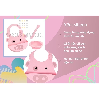 Bộ đồ dùng ăn dặm silicon Baby Marcus & Marcus