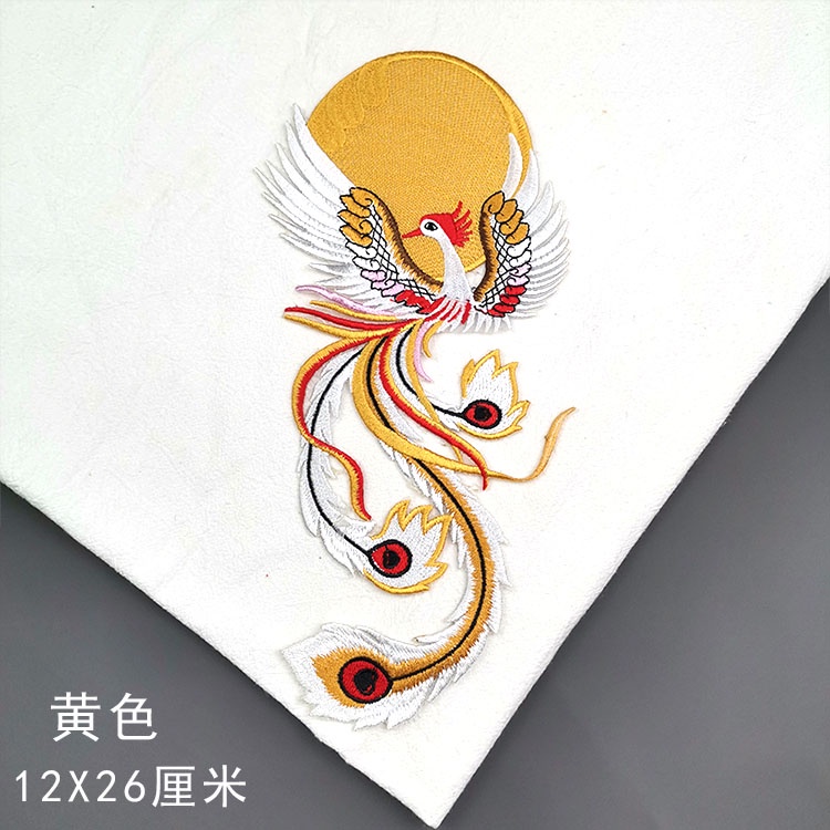 Miếng Dán Ủi Thêu Hình Chim Phượng Hoàng Phong Cách Trung Hoa