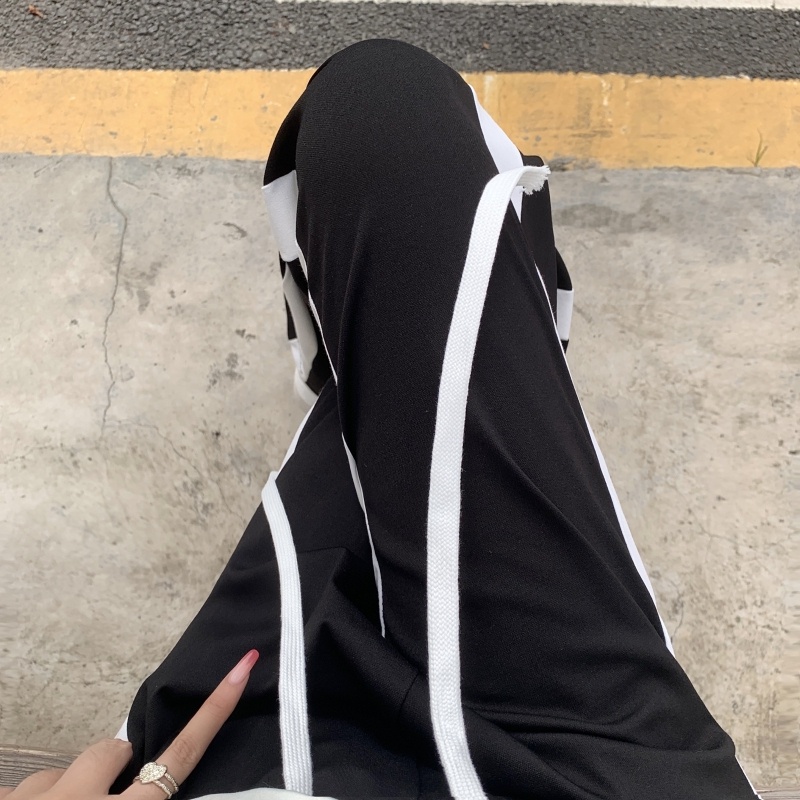 Quần Dài Lưng Cao Ống Rộng Màu Trắng Đen Thời Trang Mùa Thu Cho Nữ