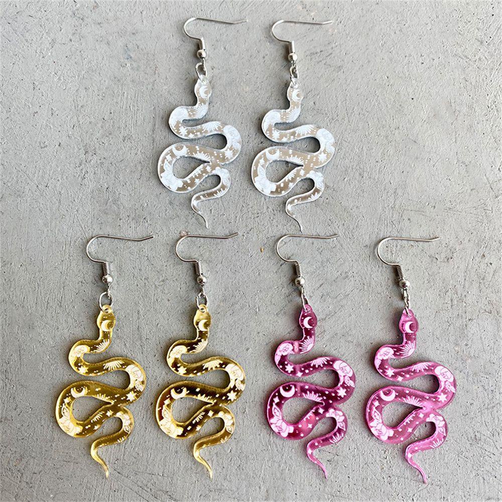 Bông Tai Acrylic Hình Rắn / Mặt Trăng / Trái Tim / Trái Tim Màu