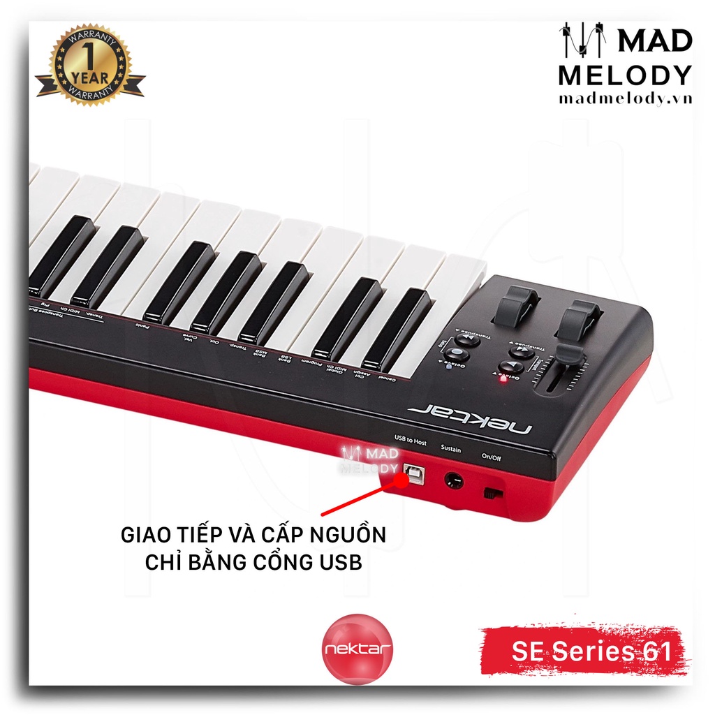 Nektar SE61 61-Key USB MIDI Keyboard Controller (Đàn soạn nhạc 61 phím, Brand New)