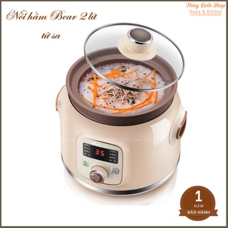 [CHÍNH HÃNG-BẢO HÀNH 1 NĂM] NỒI NẤU CHÁO BEAR 2 LÍT NỒI HẦM ĐA NĂNG LÕI TỬ SA TỰ NHIÊN