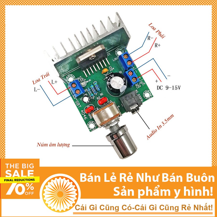 Mạch Khuếch Đại Âm Thanh TDA7297 2 Kênh 15W