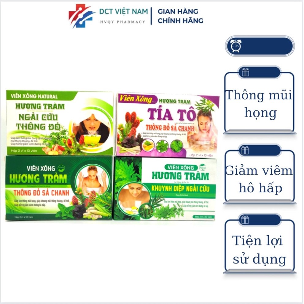 Viên xông Natural Hương tràm hỗ trợ giảm viêm đường hô hấp