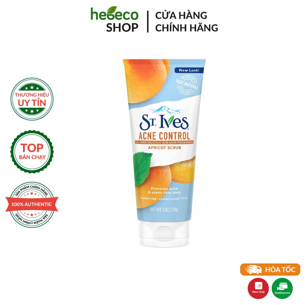 Sữa Rửa Mặt Tẩy Tế Bào Chết Quả Mơ Ngừa Mụn St.Ives 170g Blemish Control Apricot Scrub