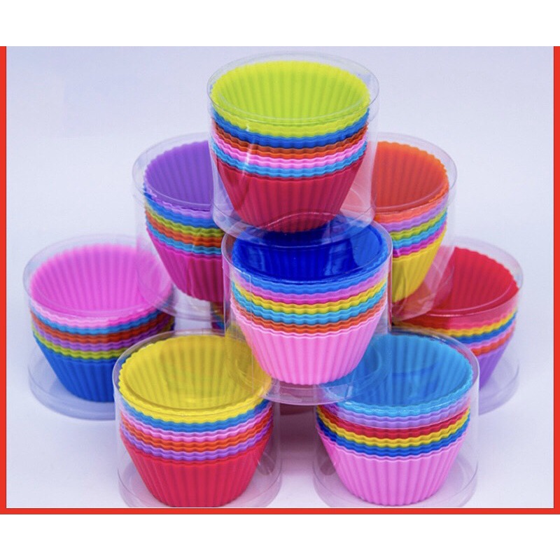 Khuôn cupcake silicon tròn dày hộp 6 - 12 chiếc