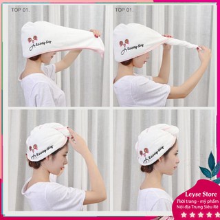 ✔️SẴN HÀNG - Khăn quấn tóc nhanh khô 3s, khô tóc siêu tốc, khăn ủ tóc vải 100% cotton siêu thấm hút, mềm mịn