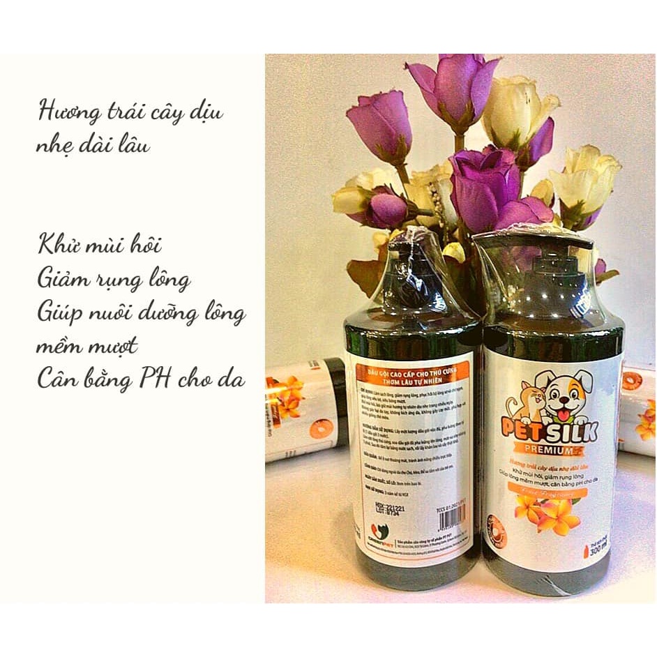 Sữa tắm dầu gội cao cấp dành cho boss PET SILK, hương thơm lavender dịu nhẹ dài lâu - 300ML