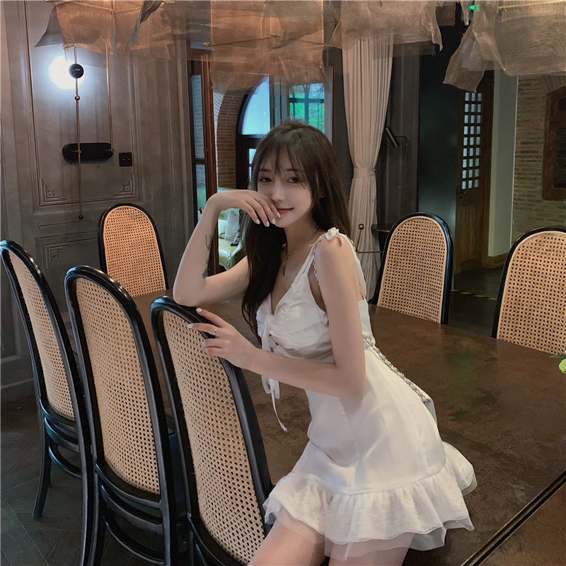 Đầm dáng xòe hai dây mini Emilyshop ulzzang
