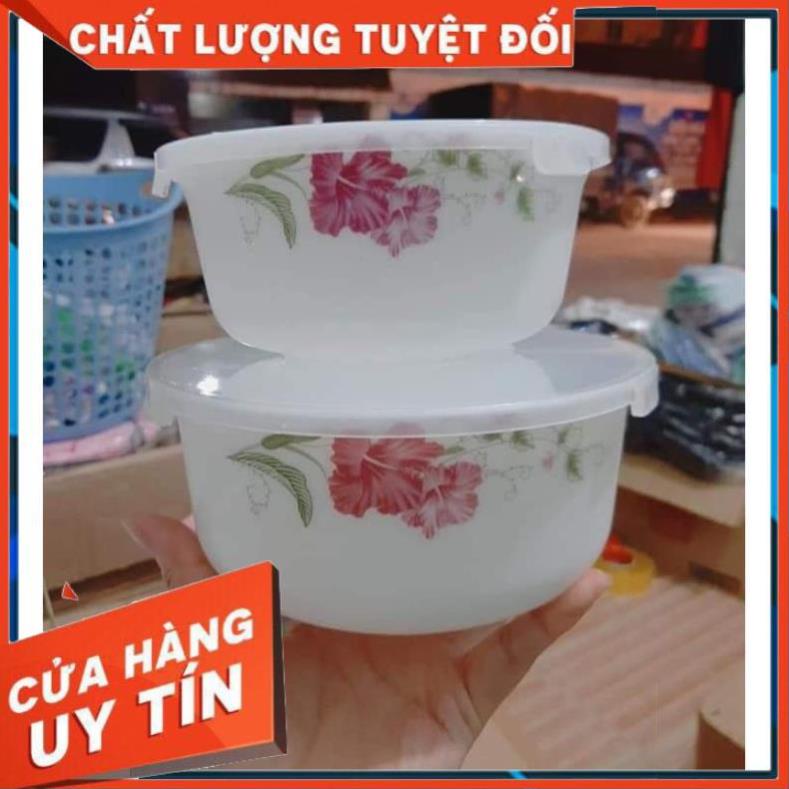 Bộ 2 thố sương sứ cao cấp, nắp cài tiện dụng