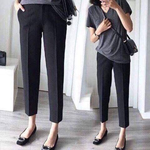 Quần bầu baggy công sở đẹp chất tuyết mưa, có đỡ bụng cao cấp cho mẹ bầu QB368