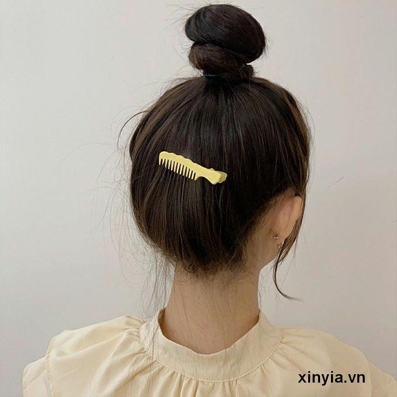 🌺Kẹp tóc hình chiếc lược màu sắc ngọt ngào dễ thương phong cách Hàn Quốc dành cho nữ