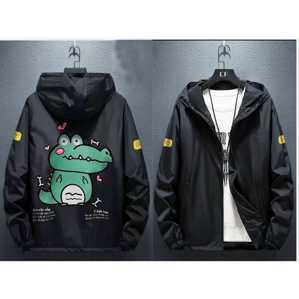 Áo Khoác Dù Nam Nữ, Áo Khoác Chống Nắng in Hình Khủng Long Xinh Xinh.Tp