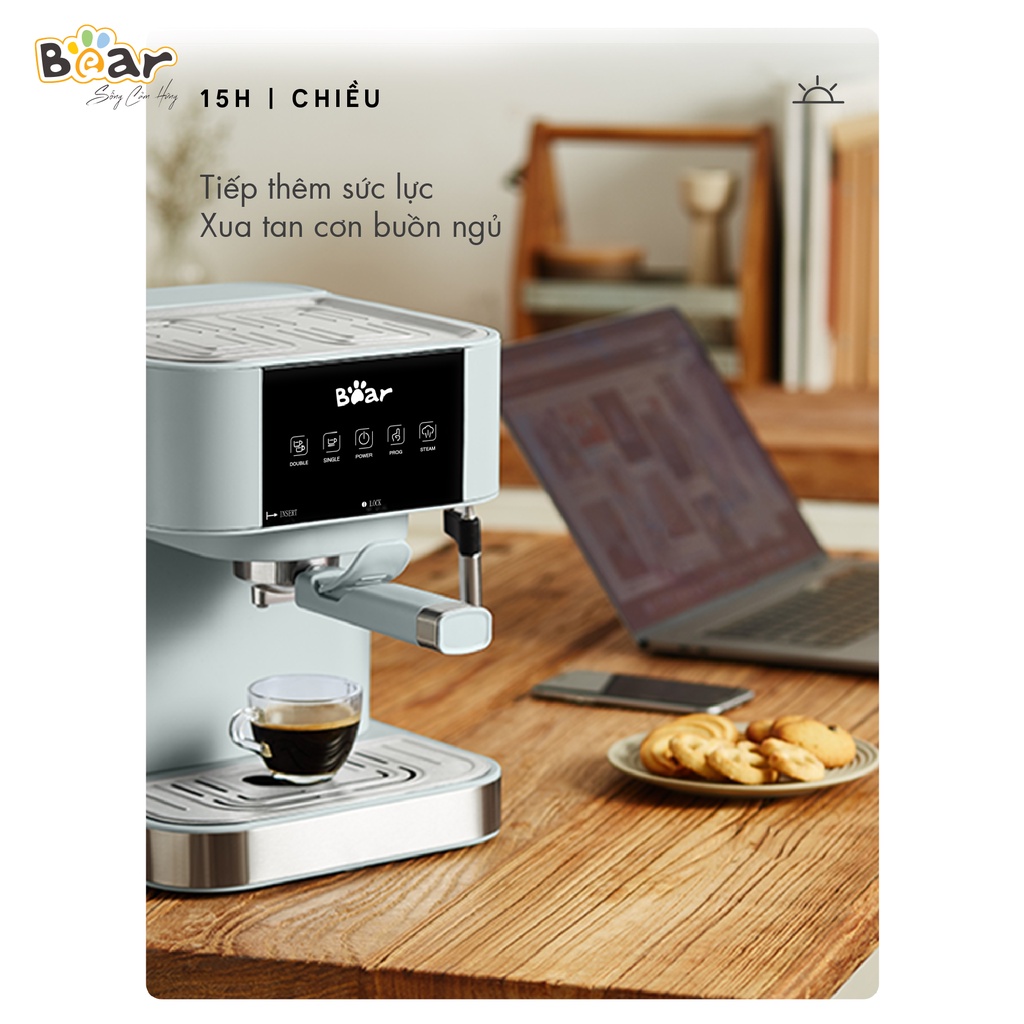 Máy Pha Cà Phê Bear Pha Cafe, Espresso Phù Hợp Gia Đình, Văn Phòng, Công Ty CF-B15V1